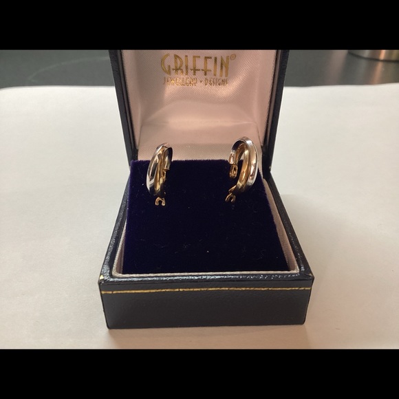 10K Yellow Gold and Silver Earrings - Picture 2 of 8